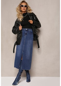 Granatowa Spódnica Maxi z Rozcięciem z Jeansu Vonuline ze sklepu Renee odzież w kategorii Spódnice - zdjęcie 164730634