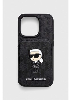 Karl Lagerfeld etui na telefon iPhone 15 Pro 6.1 kolor czarny ze sklepu ANSWEAR.com w kategorii Etui - zdjęcie 164737222