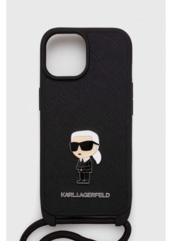Karl Lagerfeld etui na telefon iPhone 15 6.1 kolor czarny ze sklepu ANSWEAR.com w kategorii Etui - zdjęcie 164737272