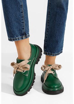 Zielone półbuty damskie skórzane Dasha V2 ze sklepu Zapatos w kategorii Półbuty damskie - zdjęcie 164737843