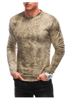 Longsleeve męski z nadrukiem 165L - oliwkowy ze sklepu Edoti w kategorii T-shirty męskie - zdjęcie 164739080