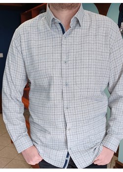 Bodara flanelowa koszula męska szara w drobną kratkę  elegancka ze sklepu ATELIER-ONLINE w kategorii Koszule męskie - zdjęcie 164747313