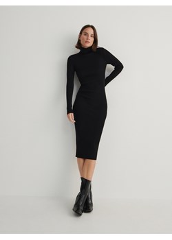 Reserved - Dzianinowa sukienka z golfem - czarny ze sklepu Reserved w kategorii Sukienki - zdjęcie 164752210