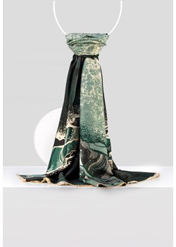 Zielony szal w beżowy abstrakcyjny wzór ze sklepu Molton w kategorii Szaliki i chusty damskie - zdjęcie 164793990