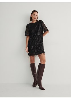 Reserved - Sukienka mini z cekinami - czarny ze sklepu Reserved w kategorii Sukienki - zdjęcie 164794781
