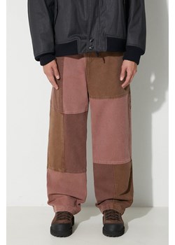 Butter Goods spodnie bawełniane Washed Canvas Patchwork Pants kolor brązowy proste BGQ3234201 ze sklepu PRM w kategorii Spodnie męskie - zdjęcie 164797893