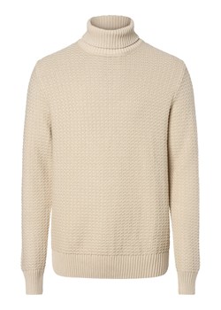 Selected Sweter męski Mężczyźni Bawełna piaskowy wypukły wzór tkaniny ze sklepu vangraaf w kategorii Swetry męskie - zdjęcie 164800360