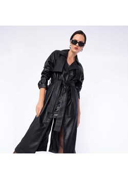 Damski płaszcz skórzany długi czarny ze sklepu WITTCHEN w kategorii Płaszcze damskie - zdjęcie 164801250