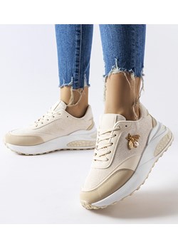 Beżowo-białe sneakersy z ozdobną nitką Acciano ze sklepu gemre w kategorii Buty sportowe damskie - zdjęcie 164801684