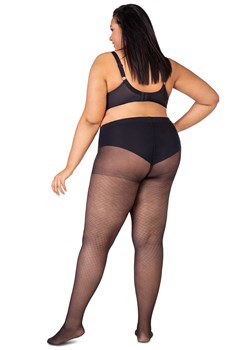 Rajstopy plus size damskie we wzory Allure 30 den, Kolor czarny (onyx), Rozmiar 5, Mona Queen Size ze sklepu Primodo w kategorii Rajstopy - zdjęcie 164805212