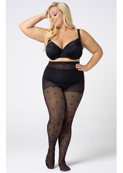 Rajstopy damskie plus size we wzory gwiazdek Star 30 DEN, Kolor czarny (onyx), Rozmiar 6, Mona Queen Size ze sklepu Primodo w kategorii Rajstopy - zdjęcie 164805322