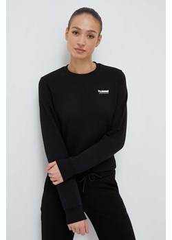 Hummel bluza bawełniana damska kolor czarny gładka ze sklepu ANSWEAR.com w kategorii Bluzy damskie - zdjęcie 164809534