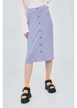RVCA spódnica kolor fioletowy midi prosta ze sklepu ANSWEAR.com w kategorii Spódnice - zdjęcie 164809640