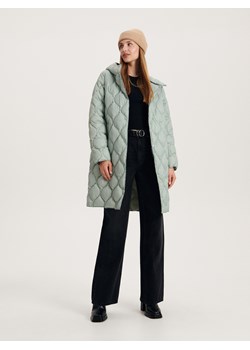Reserved - Pikowany płaszcz - jasnoturkusowy ze sklepu Reserved w kategorii Płaszcze damskie - zdjęcie 164874480