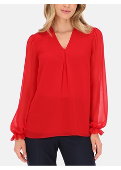 Dwuwarstwowa czerwona bluzka z długim rękawem Potis & Verso Roni ze sklepu Eye For Fashion w kategorii Bluzki damskie - zdjęcie 164875972