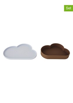 OYOY mini 2-częściowy zestaw naczyń &quot;Chloe Cloud&quot; w kolorze błękitno-brązowym ze sklepu Limango Polska w kategorii Akcesoria kuchenne - zdjęcie 164879491