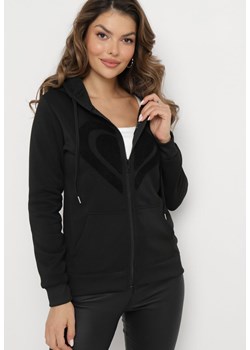 Czarna Rozsuwana Bluza z Kapturem Melargus ze sklepu Born2be Odzież w kategorii Bluzy damskie - zdjęcie 164881623