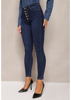 Niebieskie Jeansy Skinny High Waist Chunnes ze sklepu Renee odzież w kategorii Jeansy damskie - zdjęcie 164882412