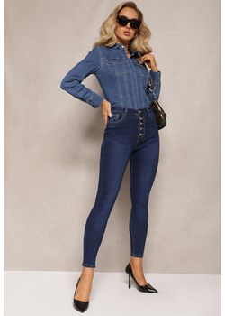 Niebieskie Jeansy Skinny High Waist Chunnes ze sklepu Renee odzież w kategorii Jeansy damskie - zdjęcie 164882414