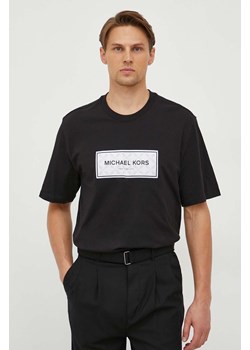 Michael Kors t-shirt bawełniany męski kolor czarny z aplikacją ze sklepu ANSWEAR.com w kategorii T-shirty męskie - zdjęcie 164883121