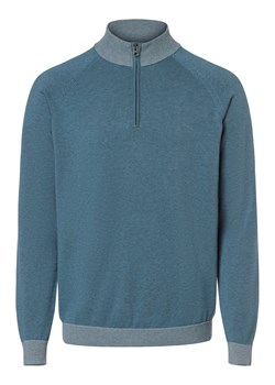 Finshley & Harding Sweter z dodatkiem kaszmiru Mężczyźni Kaszmir niebieski jednolity ze sklepu vangraaf w kategorii Swetry męskie - zdjęcie 164889210