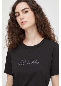 G-Star Raw t-shirt bawełniany damski kolor czarny ze sklepu ANSWEAR.com w kategorii Bluzki damskie - zdjęcie 164893014