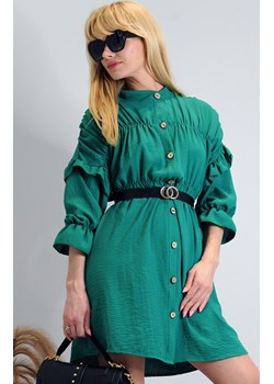 Sukienka szmizjerka mini zielona Zorola, Kolor zielony, Rozmiar L, Merribel ze sklepu Primodo w kategorii Sukienki - zdjęcie 164896174