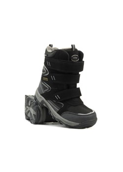 Buty trekkingowe, śniegowce dziecięce - AMERICAN CLUB WT161/23 czarne z szarym ze sklepu ulubioneobuwie w kategorii Buty zimowe dziecięce - zdjęcie 164904950