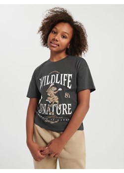 Sinsay - Koszulka z nadrukiem - czarny ze sklepu Sinsay w kategorii Bluzki dziewczęce - zdjęcie 164907524