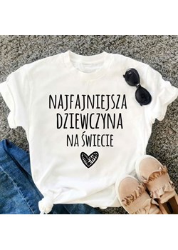 koszulka najfajniejsza dziewczyna na świecie, koszulka dla dziewczyny ze sklepu Time For Fashion w kategorii Bluzki damskie - zdjęcie 164921412