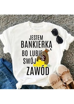 koszulka dla pracowniczki banku, koszulka dla bankierki ze sklepu Time For Fashion w kategorii Bluzki damskie - zdjęcie 164921593