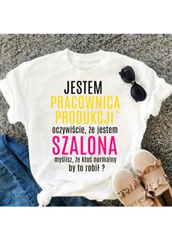 koszulka pracownicy produkcji, koszulka damska dla pracownika produkcji ze sklepu Time For Fashion w kategorii Bluzki damskie - zdjęcie 164921600