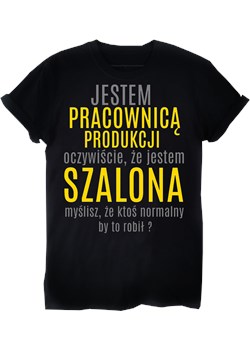 koszulka pracownicy produkcji, koszulka damska dla pracownika czarna ze sklepu Time For Fashion w kategorii Bluzki damskie - zdjęcie 164921870