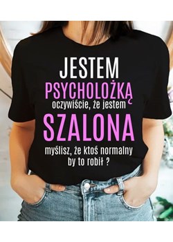 koszulka dla PSYCHOLOŻKI ze sklepu Time For Fashion w kategorii Bluzki damskie - zdjęcie 164922632