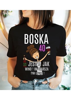 damska koszulka na 40 urodziny boska 40 ze sklepu Time For Fashion w kategorii Bluzki damskie - zdjęcie 164922650