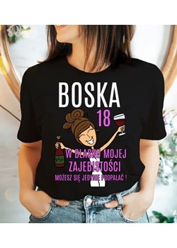 damska koszulka na 18 urodziny boska 18 ze sklepu Time For Fashion w kategorii Bluzki damskie - zdjęcie 164922651