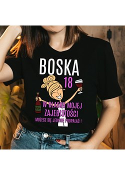 damska koszulka na 18 urodziny boska 18 W BLASKU dla blondynki ze sklepu Time For Fashion w kategorii Bluzki damskie - zdjęcie 164922654