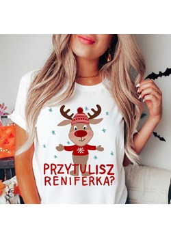 świąteczna koszulka z reniferem ze sklepu Time For Fashion w kategorii Bluzki damskie - zdjęcie 164922743