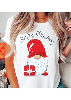 świąteczna koszulka z gnomem merry christmas ze sklepu Time For Fashion w kategorii Bluzki damskie - zdjęcie 164922744