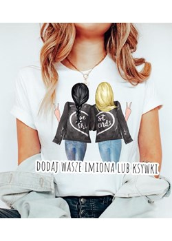 koszulka dla przyjaciółki best friends dla przyjaciółek bondynka i brunetka z warkoczem ze sklepu Time For Fashion w kategorii Bluzki damskie - zdjęcie 164922850