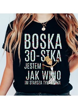 czarna koszulka na 30 urodziny BOSKA 30 DLA blondynki ze sklepu Time For Fashion w kategorii Bluzki damskie - zdjęcie 164922900