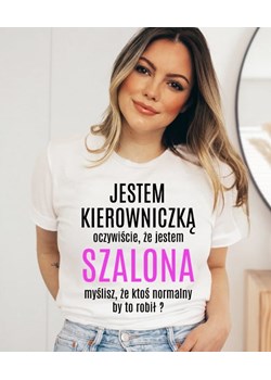 dla kierowniczki koszulka biała ze sklepu Time For Fashion w kategorii Bluzki damskie - zdjęcie 164922980