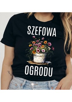 DAMSKA KOSZULKA DLA OGRODNIKA SZEFOWA OGRODU Z KWIATAMI ze sklepu Time For Fashion w kategorii Bluzki damskie - zdjęcie 164923022