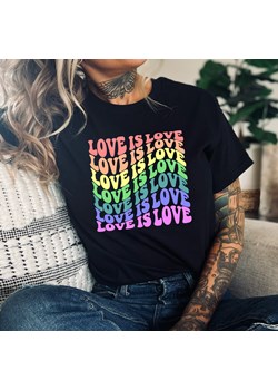 koszulka z tęczą , koszulka z motywem love is love ze sklepu Time For Fashion w kategorii Bluzki damskie - zdjęcie 164923053