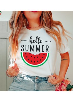 koszulka wakacyjna hello summer ze sklepu Time For Fashion w kategorii Bluzki damskie - zdjęcie 164923192