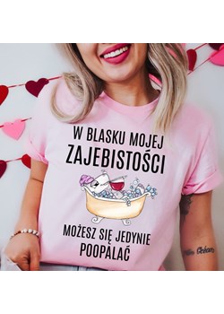 fajna damska koszulka na prezent - kolor różowy (1) ze sklepu Time For Fashion w kategorii Bluzki damskie - zdjęcie 164923362