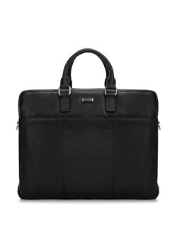 Męska torba na laptopa 15,6” skórzana z podwójnym obszyciem czarna ze sklepu WITTCHEN w kategorii Torby na laptopa - zdjęcie 164923591