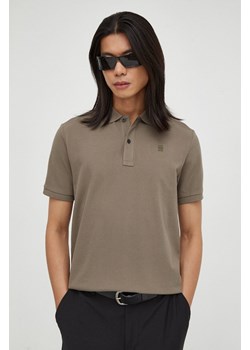 G-Star Raw polo męski kolor beżowy gładki ze sklepu ANSWEAR.com w kategorii T-shirty męskie - zdjęcie 164924652