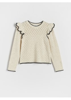 Reserved - Ażurowy sweter - złamana biel ze sklepu Reserved w kategorii Swetry dziewczęce - zdjęcie 164927413