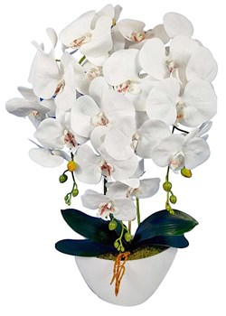 Biały storczyk orchidea- sztuczne kwiaty 60 cm 3pgbb ze sklepu Pantofelek24.pl w kategorii Dekoracje - zdjęcie 164927684